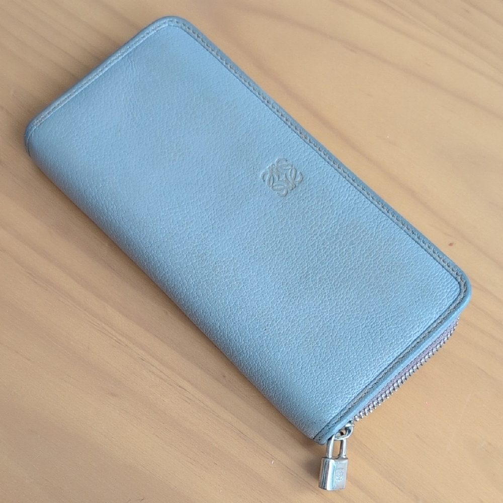 Loewe Grey Leather Zip Wallet